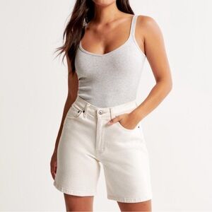 Abercrombie & Fitch Cream Jean Shorts